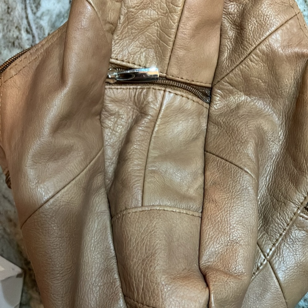 Genuine Leather Hobo Caramel - Picture 9 of 10